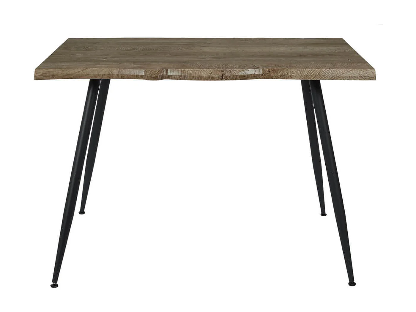 POYTA - Table Repas Piètement Métal Noir et Plateau Bois