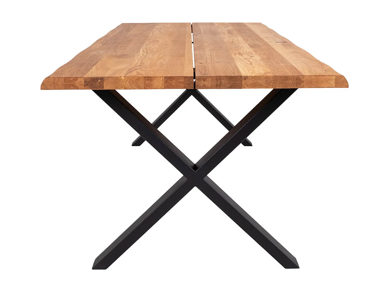 CIOTAT - Table Repas 200cm Plateau Chêne et Pieds Acier