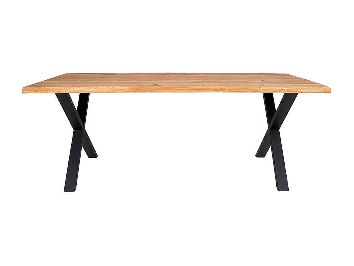CIOTAT - Table Repas 200cm Plateau Chêne et Pieds Acier