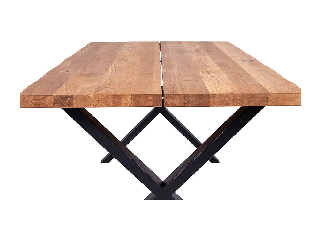 CIOTAT - Table Repas 200cm Plateau Chêne et Pieds Acier