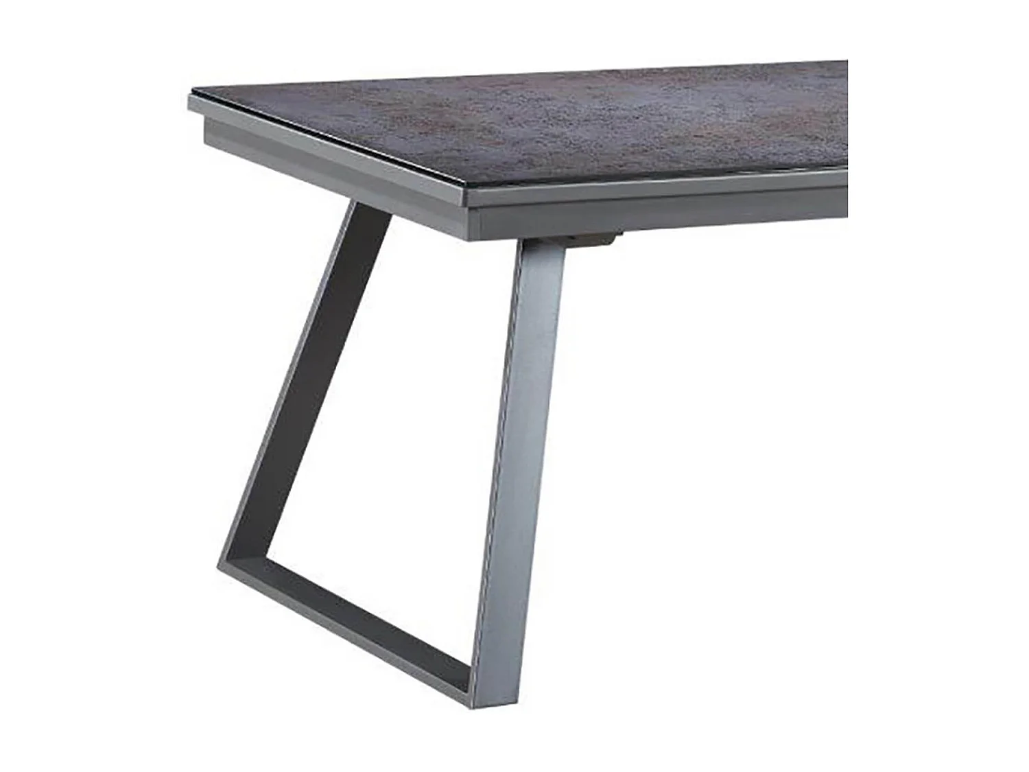 DIURA - Table Repas Rectangulaire Métal et Verre