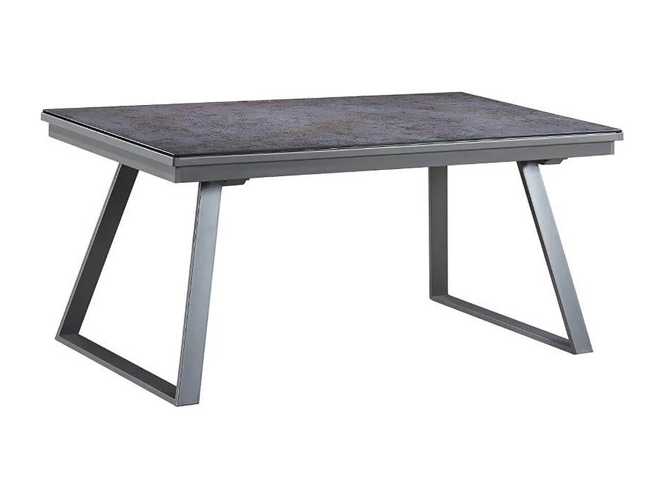 DIURA - Table Repas Rectangulaire Métal et Verre