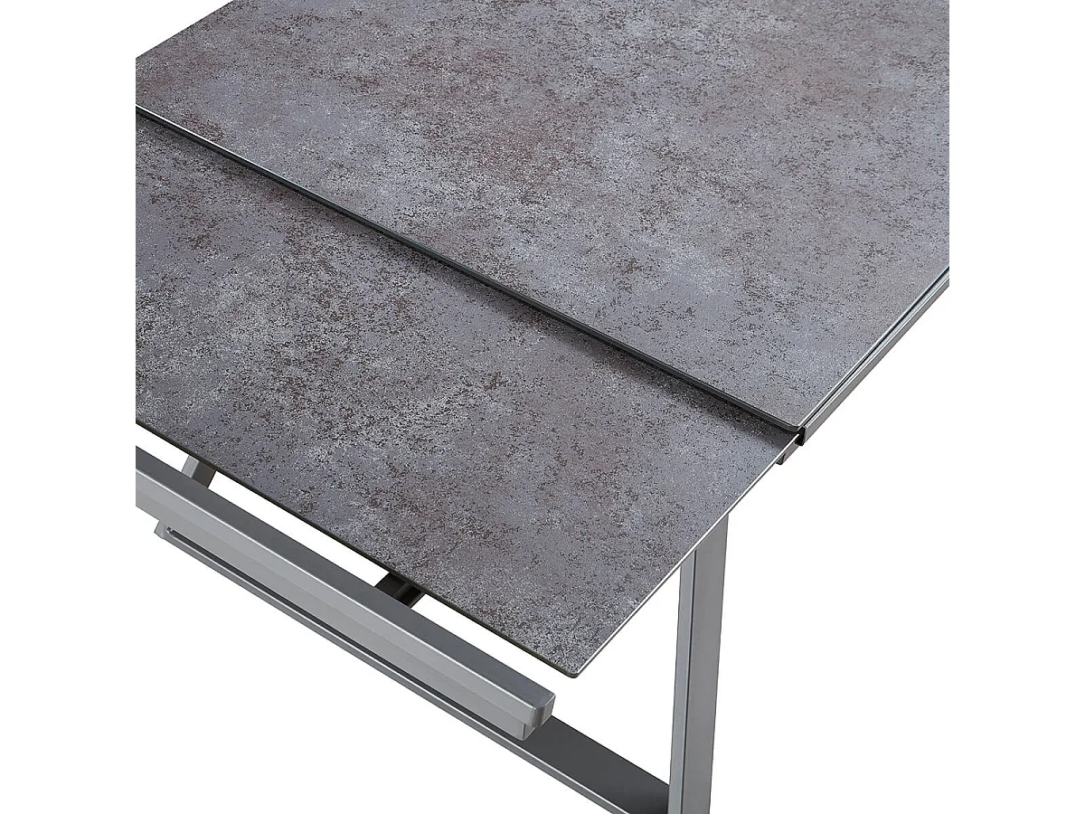 DIURA - Table Repas Rectangulaire Métal et Verre