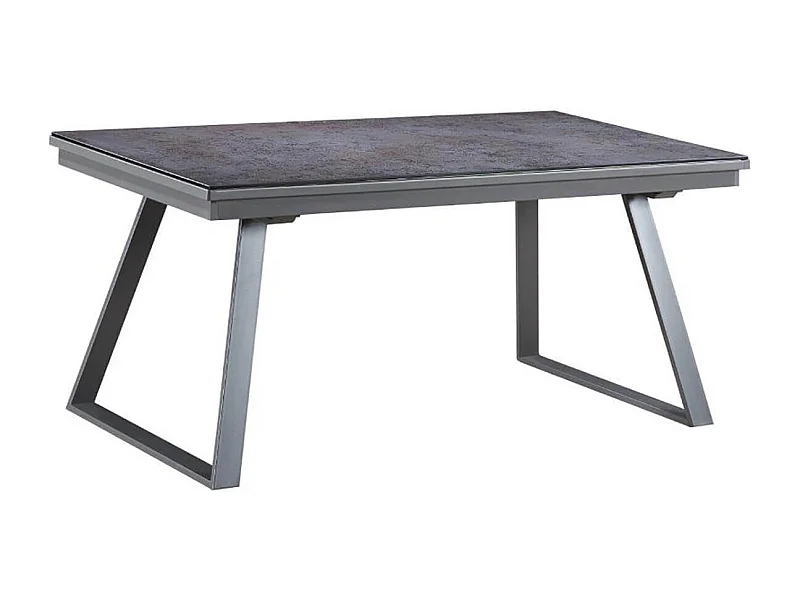 DIURA - Table Repas Rectangulaire Métal et Verre