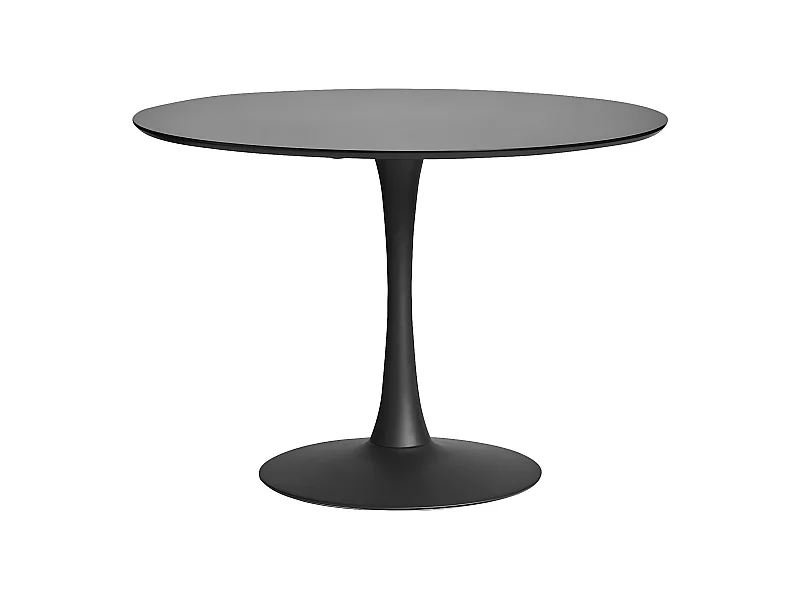 CANTIQUE - Table Ronde 110cm Pied et Plateau Noirs