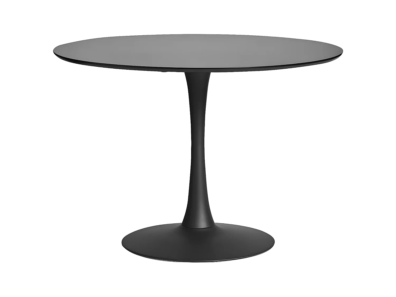 CANTIQUE - Table Ronde 110cm Pied et Plateau Noirs