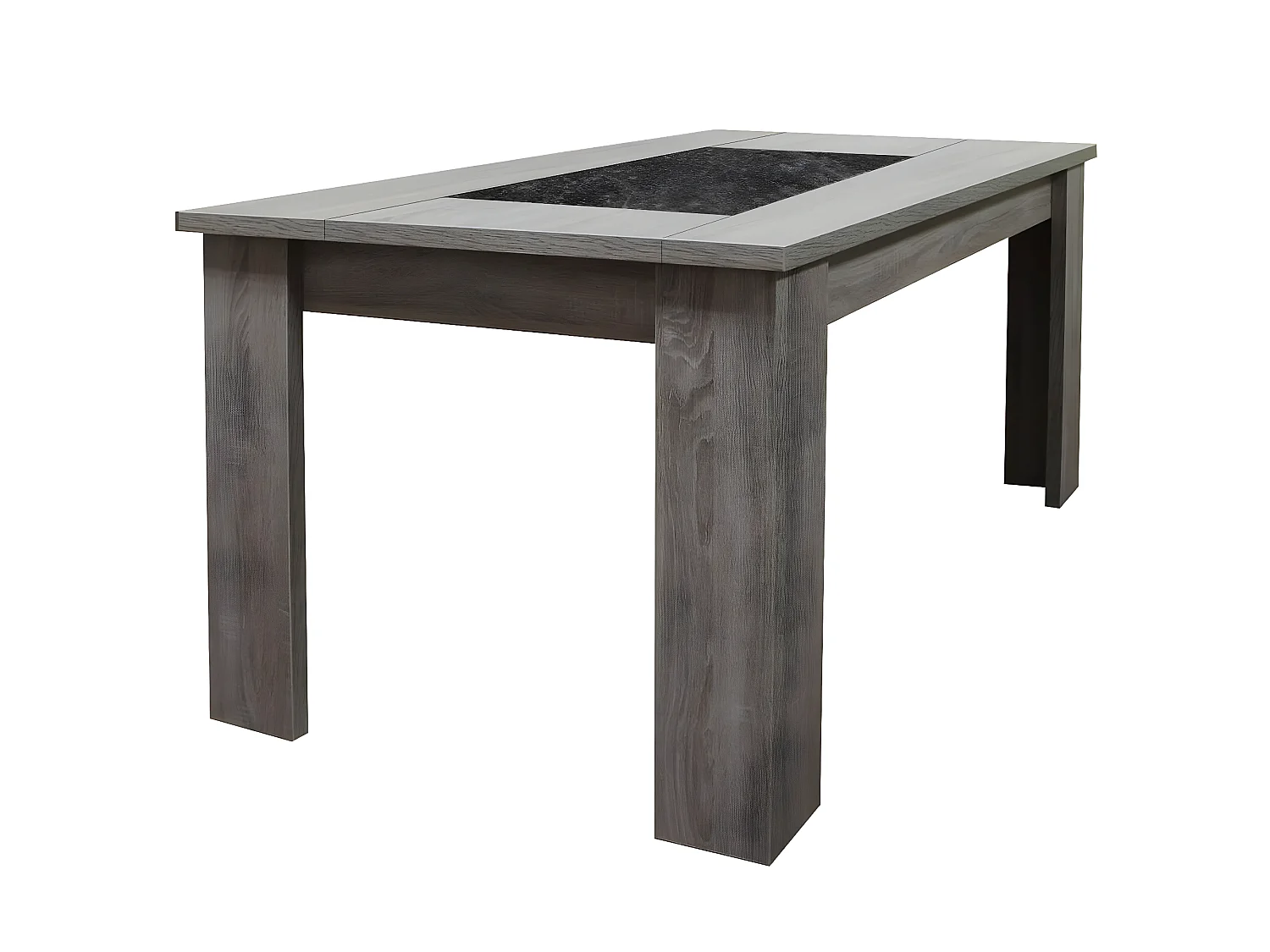 RYKI - Table Repas Rectangulaire 180cm Effet Bois Grisé