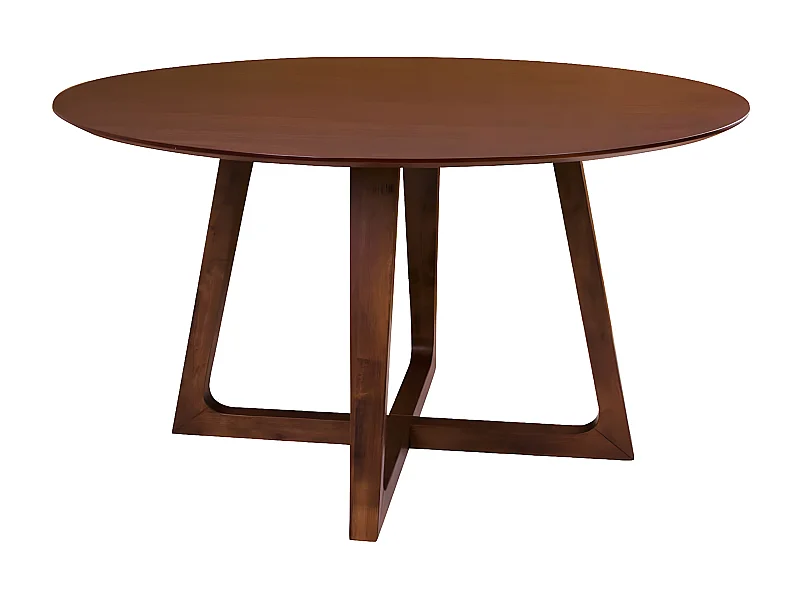 LYNGBY - Table Repas Ø137cm MDF Placage Noyer