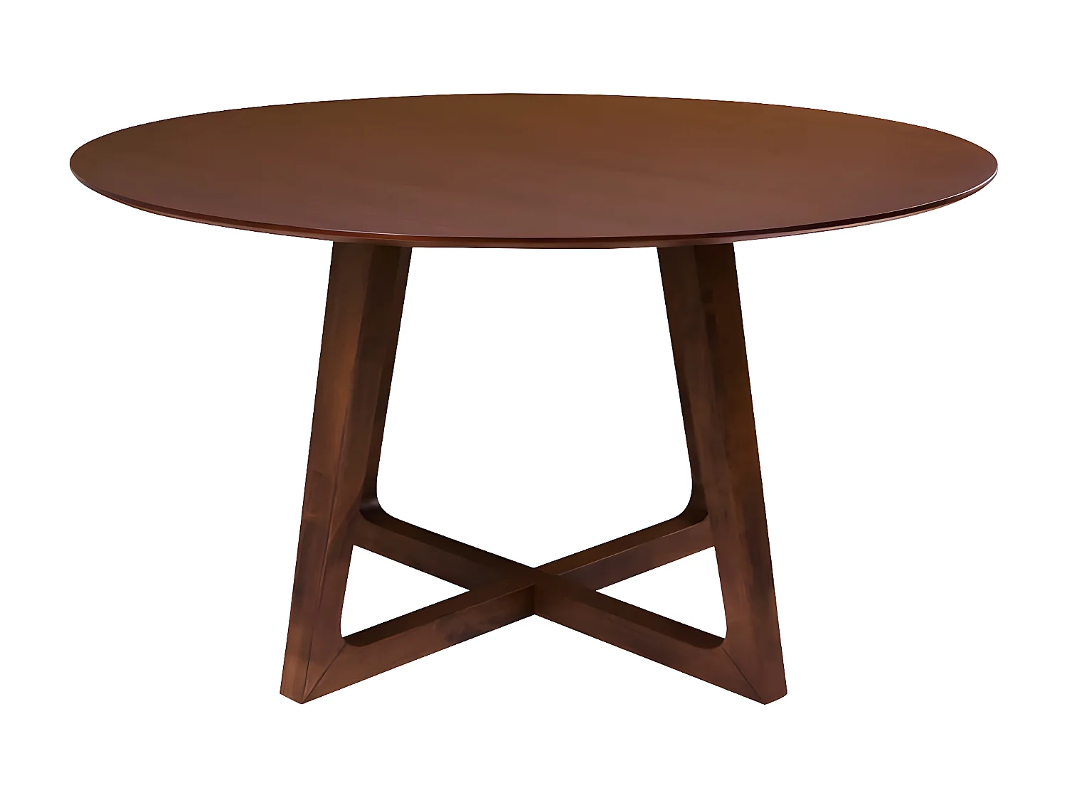 LYNGBY - Table Repas Ø137cm MDF Placage Noyer