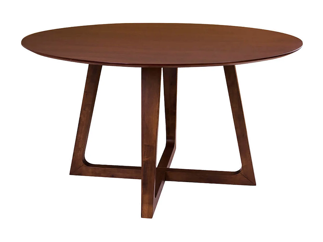 LYNGBY - Table Repas Ø137cm MDF Placage Noyer