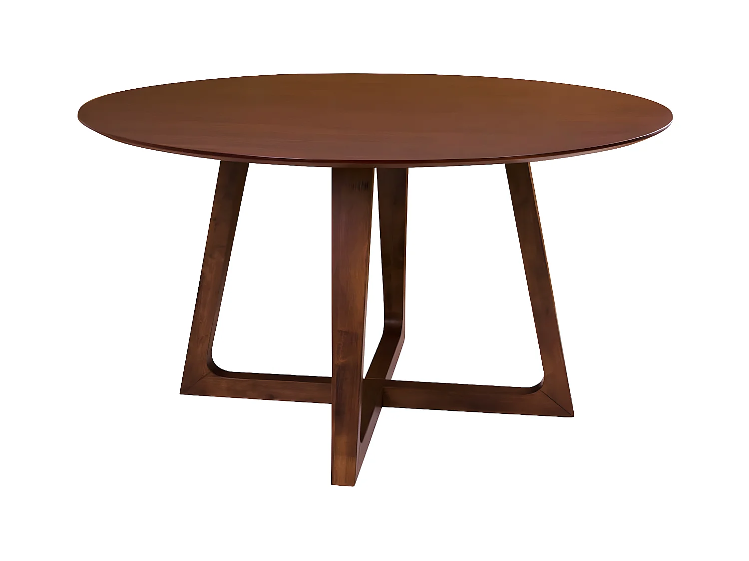 LYNGBY - Table Repas Ø137cm MDF Placage Noyer