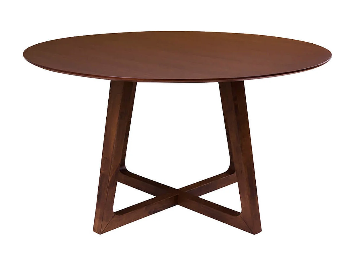 LYNGBY - Table Repas Ø137cm MDF Placage Noyer