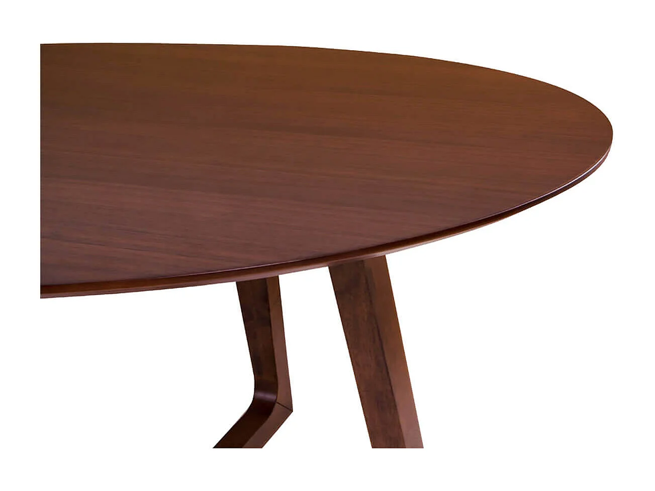 LYNGBY - Table Repas Ø137cm MDF Placage Noyer