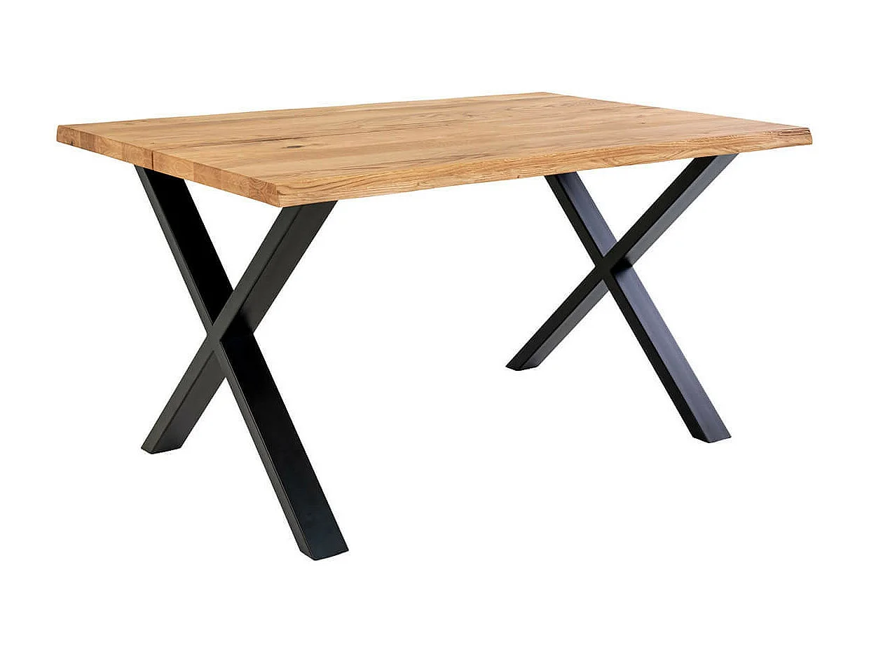 CIOTAT - Table Repas 140cm Plateau Chêne et Pieds Acier