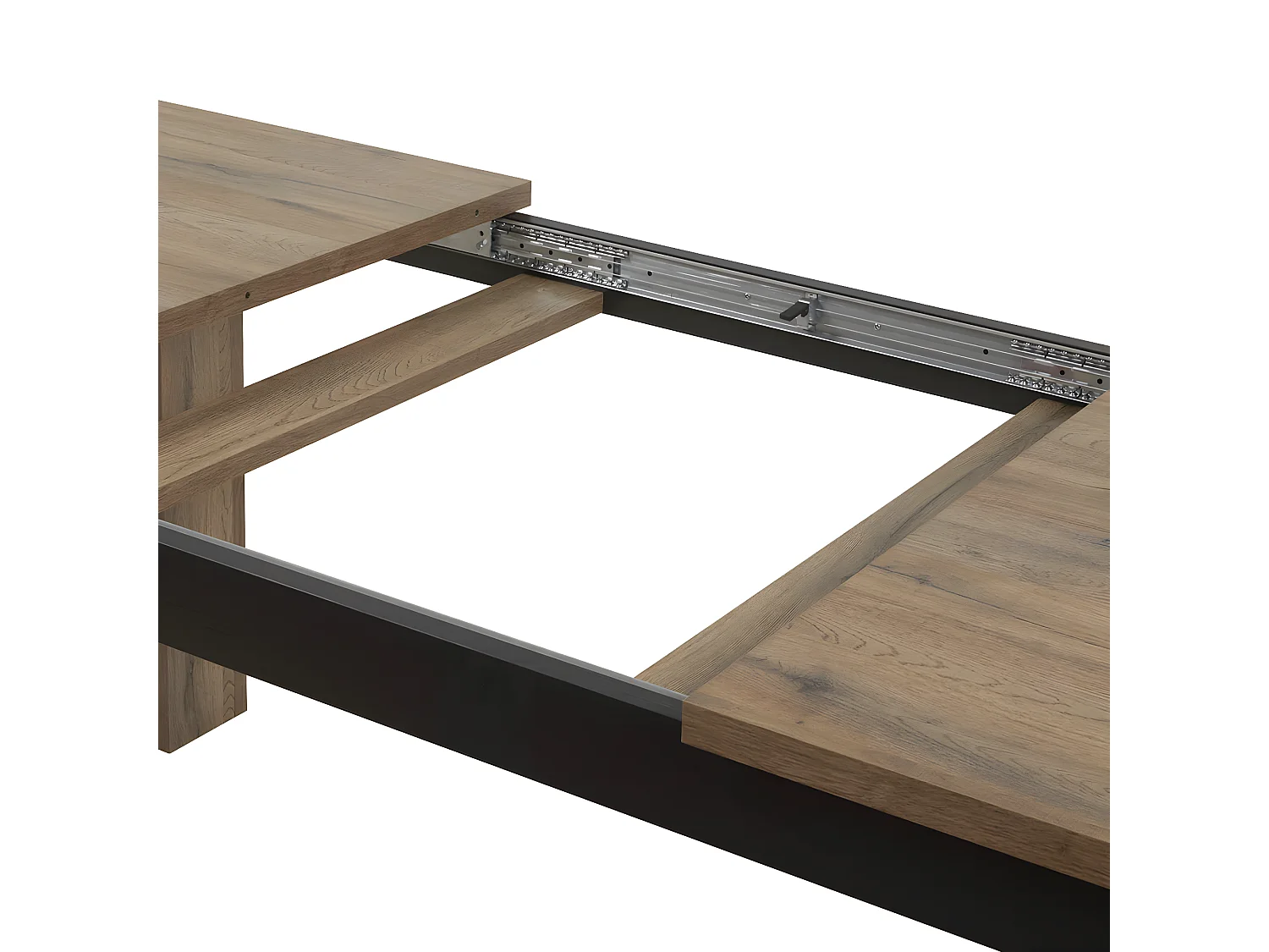 CARSON - Table Allongeable 180-230cm Effet Bois Naturel et Noir