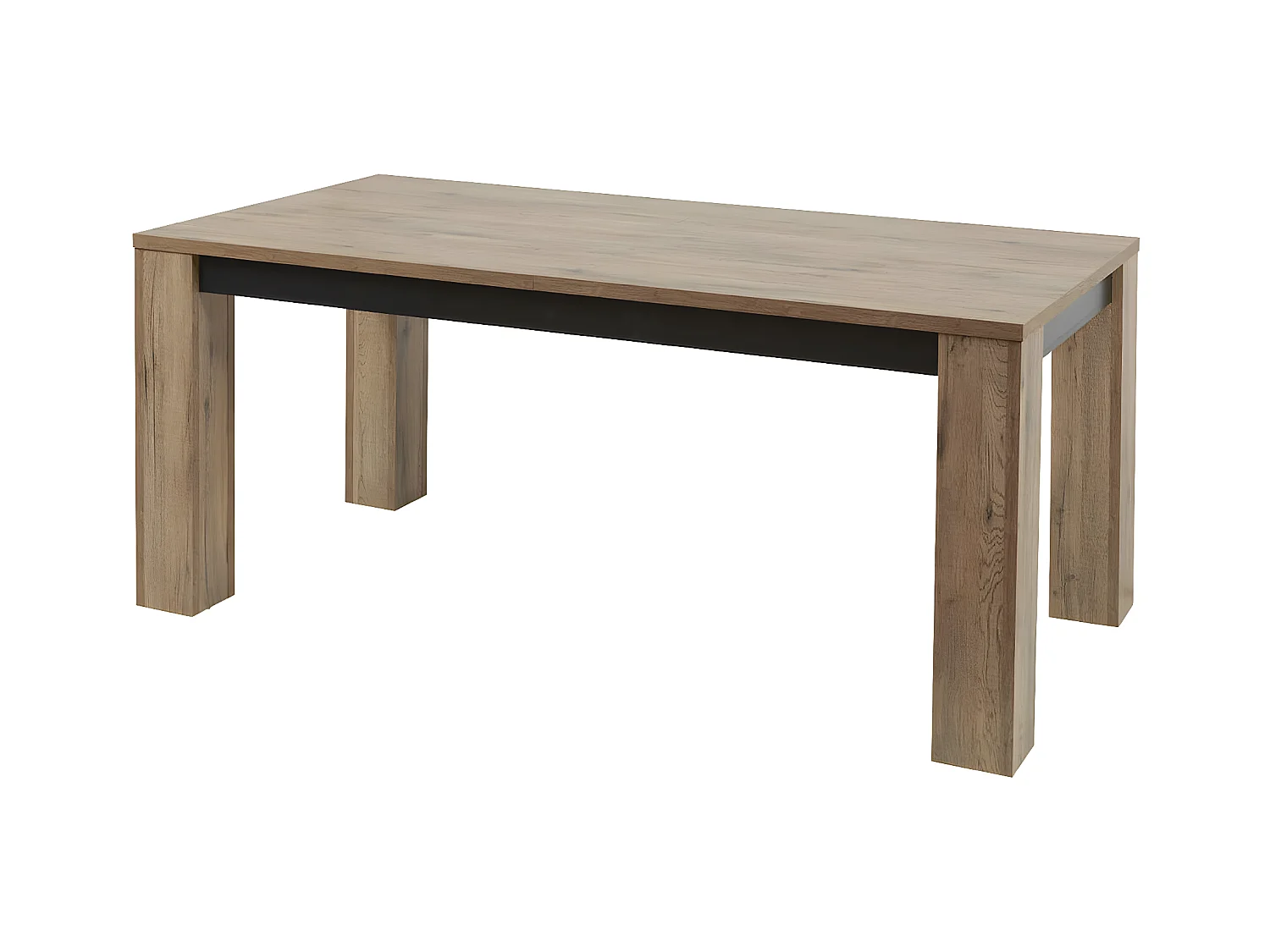 CARSON - Table Allongeable 180-230cm Effet Bois Naturel et Noir