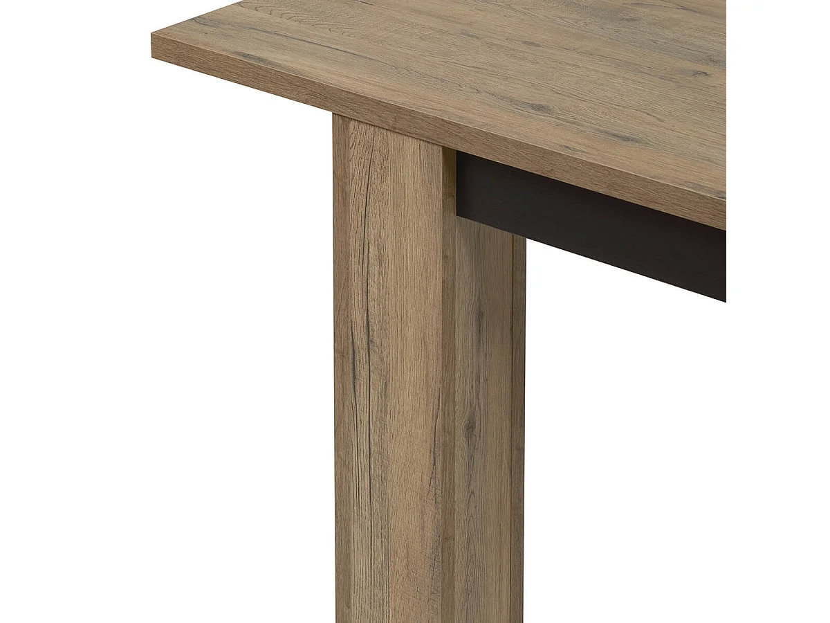 CARSON - Table Allongeable 180-230cm Effet Bois Naturel et Noir