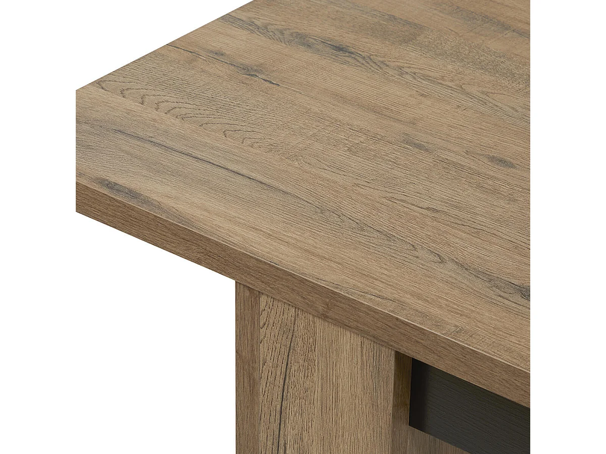 CARSON - Table Allongeable 180-230cm Effet Bois Naturel et Noir