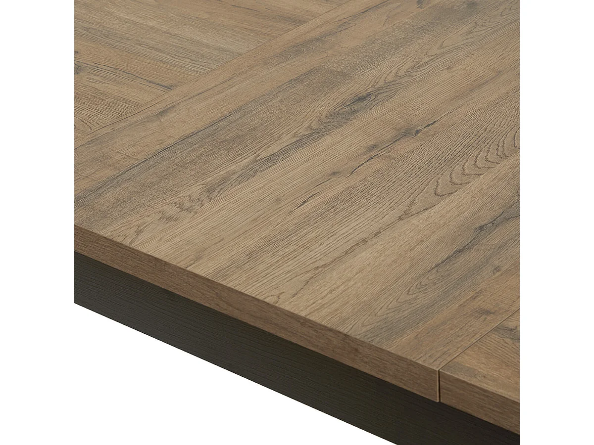 CARSON - Table Allongeable 180-230cm Effet Bois Naturel et Noir