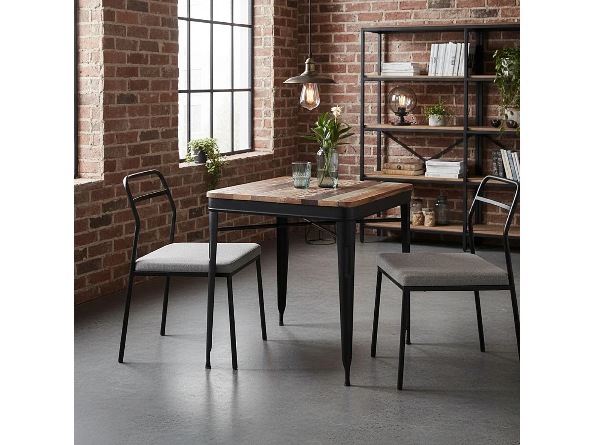 REPLAY - Table Repas Carrée 77cm Aspect Vieilli