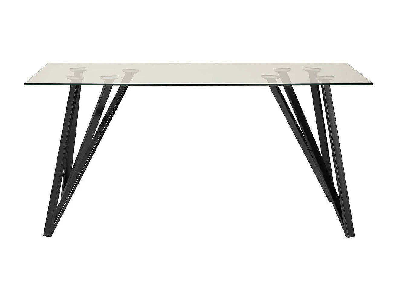 VIDRE - Table Repas Rectangulaire 160cm Plateau Verre