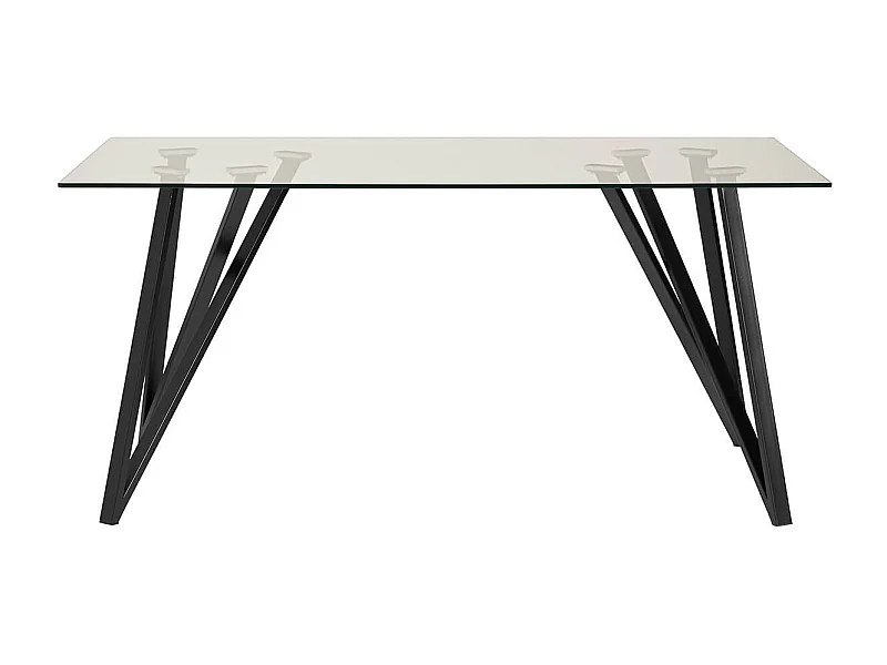 VIDRE - Table Repas Rectangulaire 160cm Plateau Verre