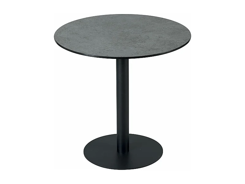 SADA - Table de Repas Aspect Céramique Piètement Anthracite