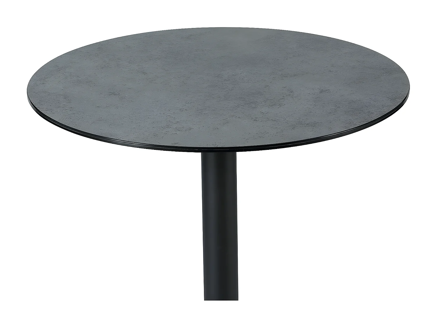 SADA - Table de Repas Aspect Céramique Piètement Anthracite