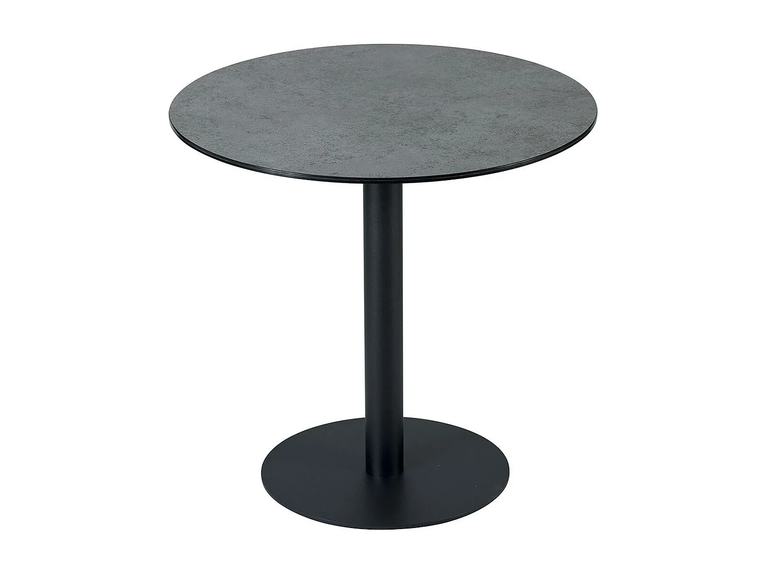 SADA - Table de Repas Aspect Céramique Piètement Anthracite
