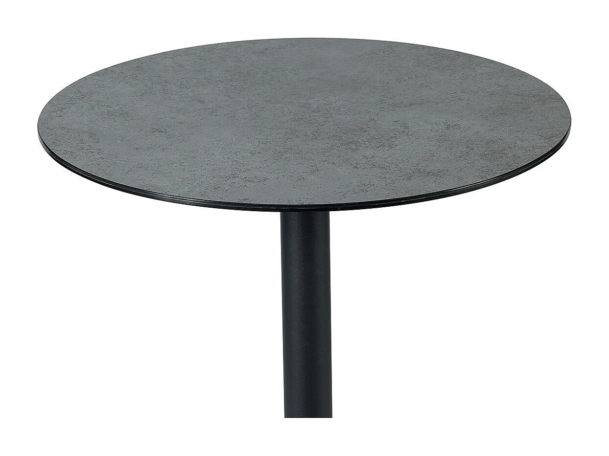 SADA - Table de Repas Aspect Céramique Piètement Anthracite