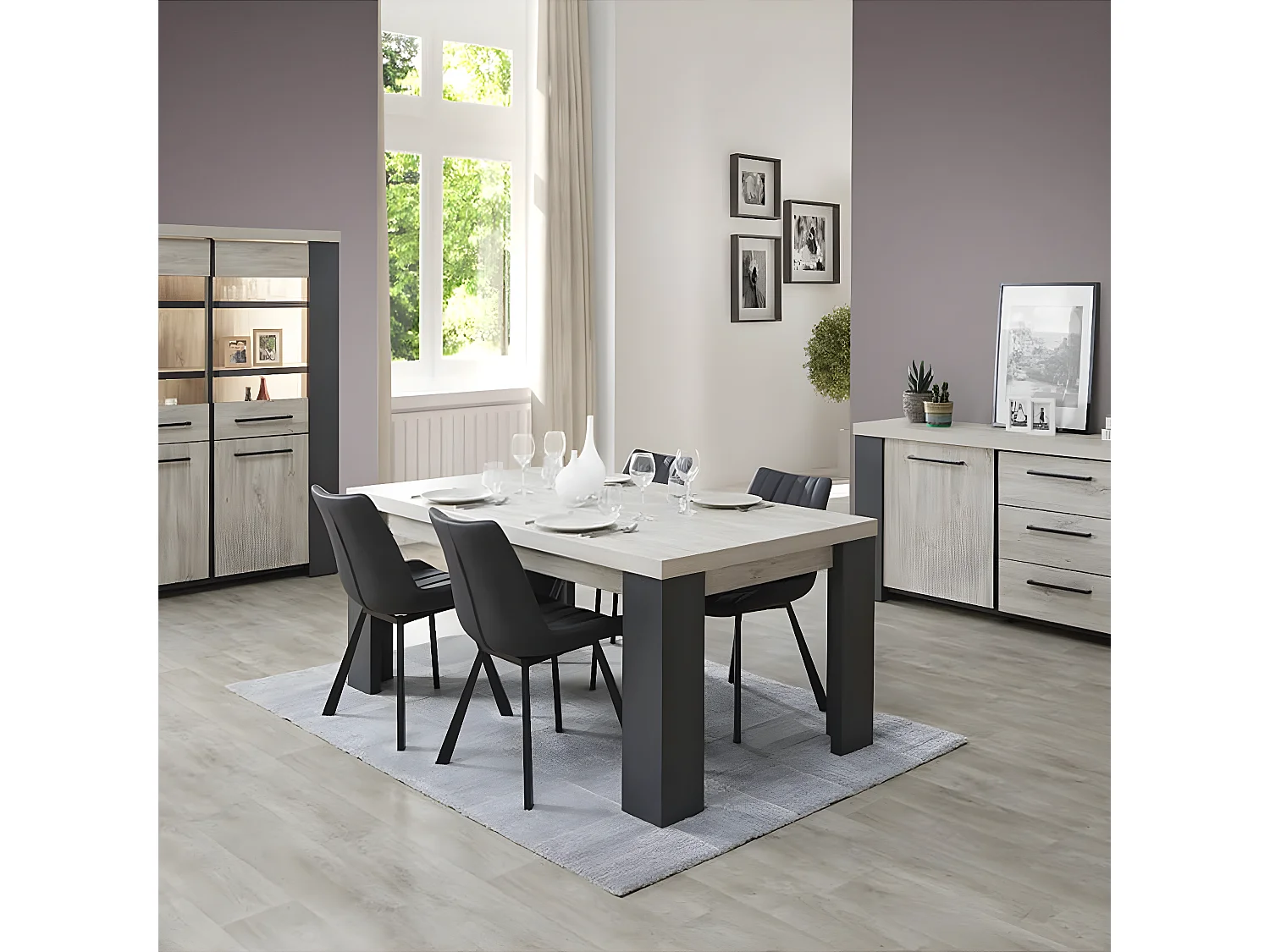 HERACLES - Table Rectangulaire 180cm Imitation Bois