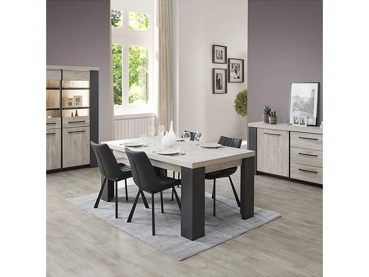 HERACLES - Table Rectangulaire 180cm Imitation Bois