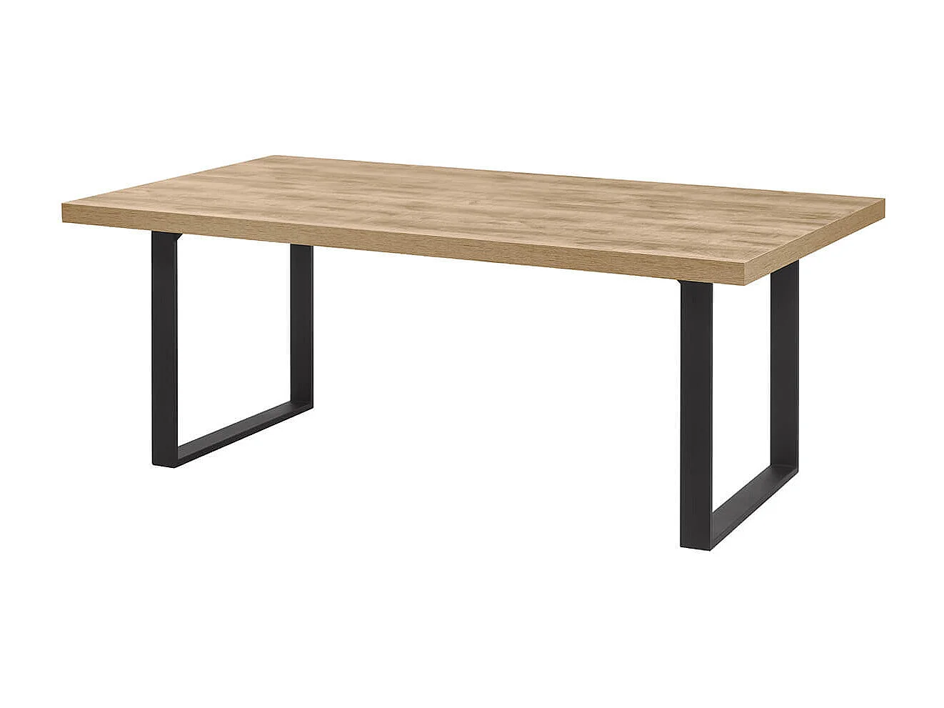 CARSON - Table 200cm Aspect Bois Piètement U Métal Poudré Noir