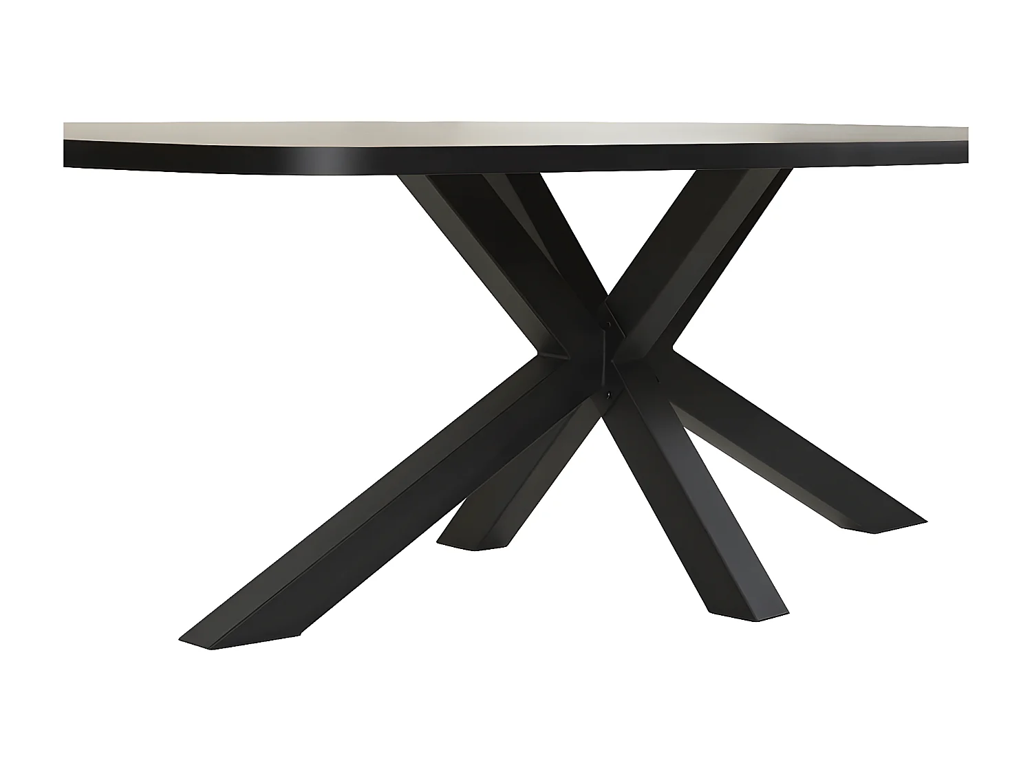 CEDRA - Table Repas Ovale 230cm Aspect Bois Piètement Métal