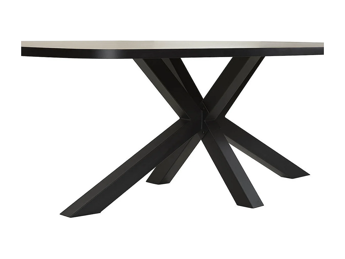 CEDRA - Table Repas Ovale 230cm Aspect Bois Piètement Métal