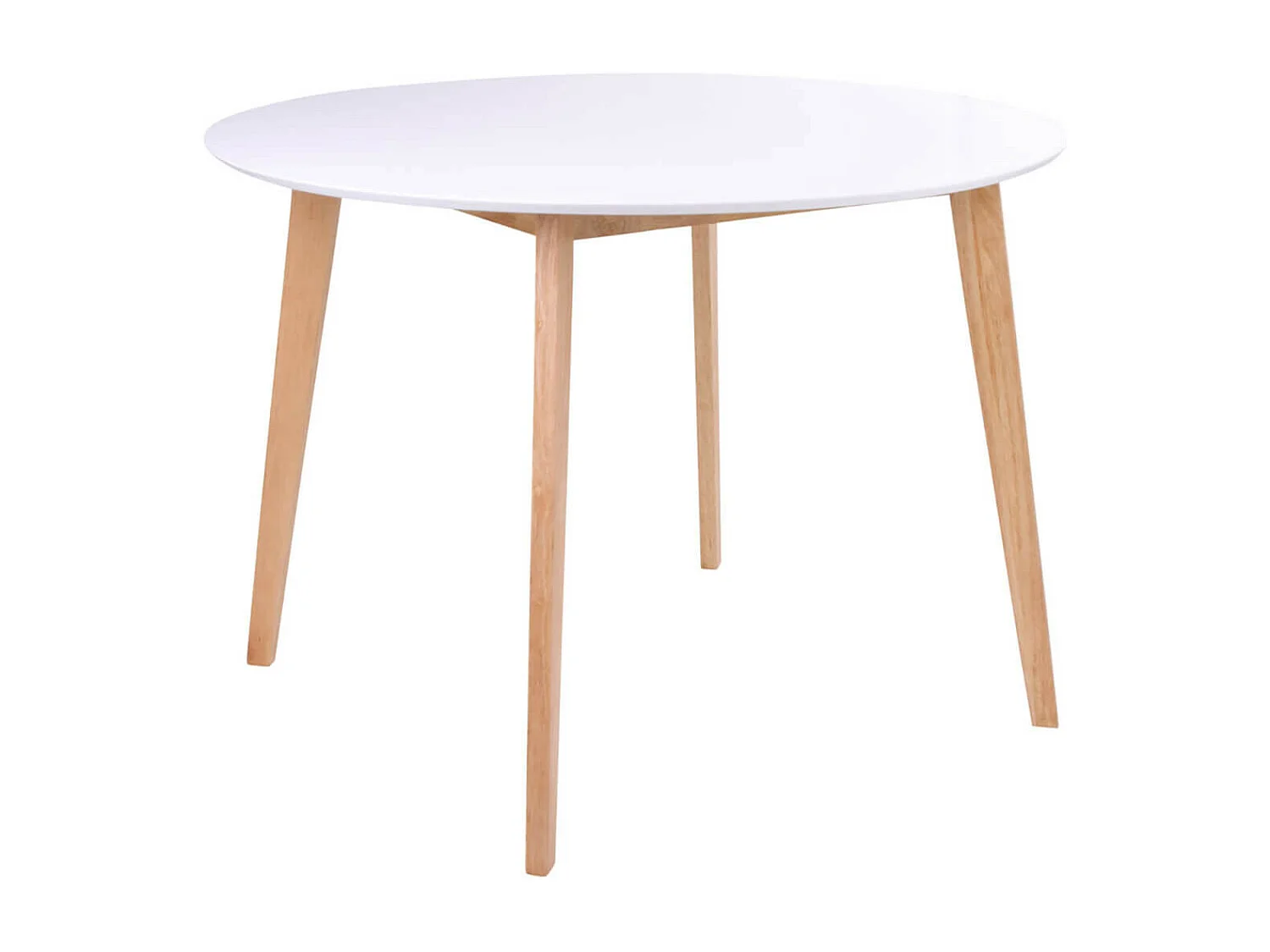 GRAM - Table Repas Ronde 105cm Naturelle et Blanche