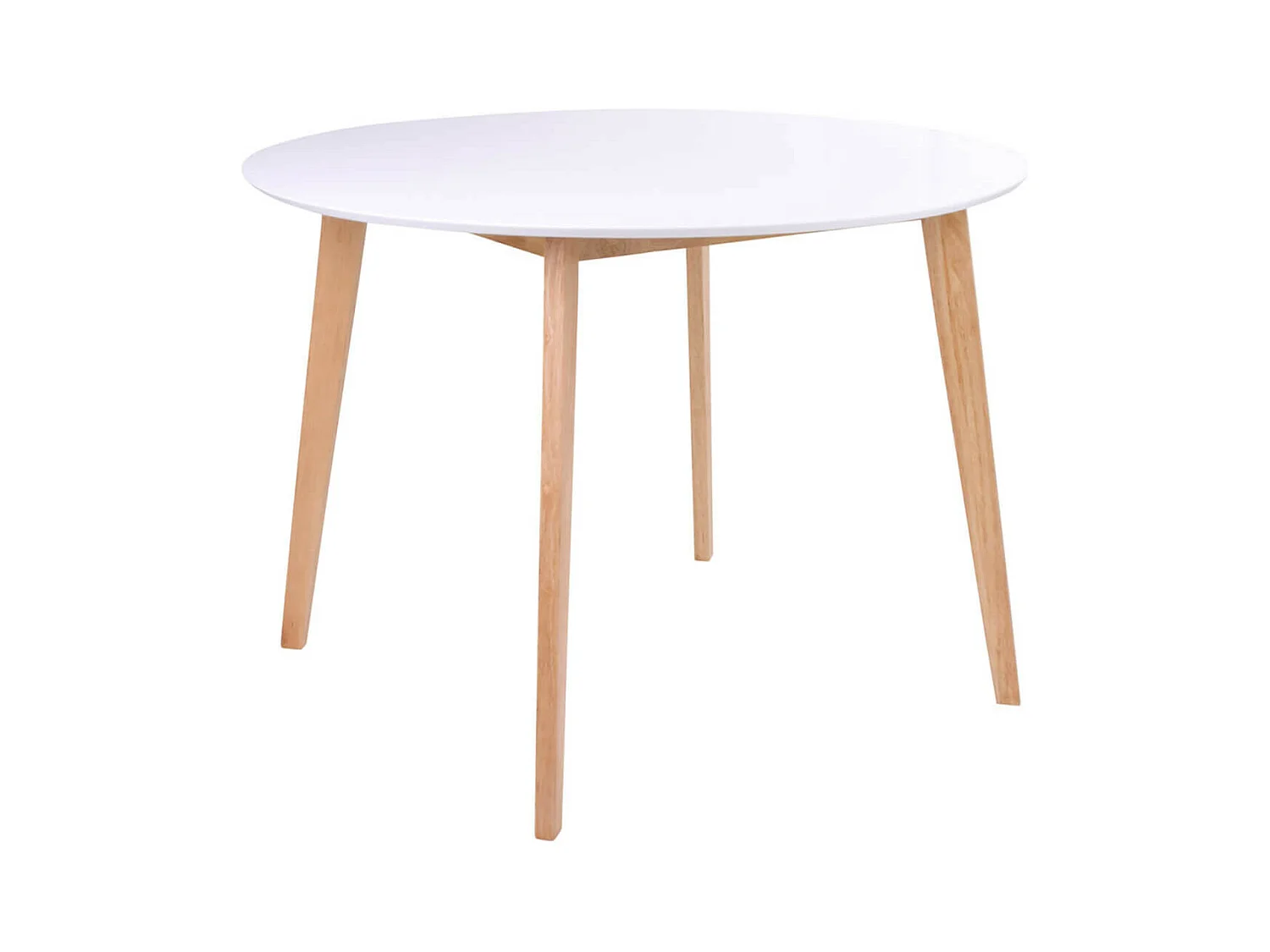 GRAM - Table Repas Ronde 105cm Naturelle et Blanche