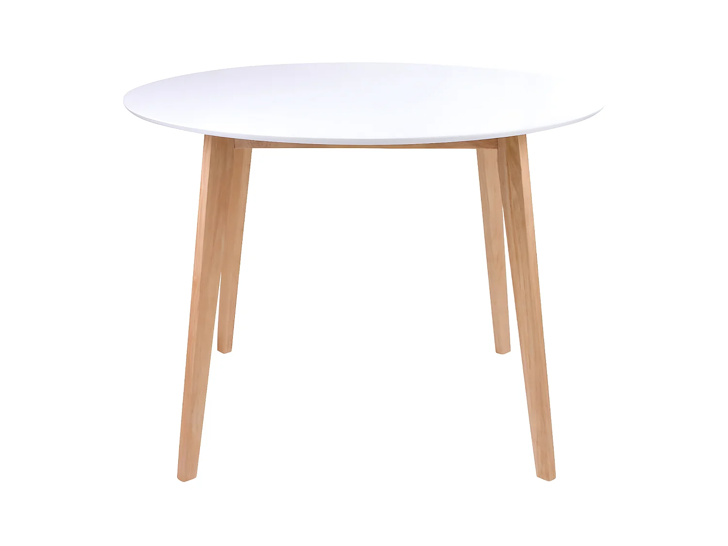 GRAM - Table Repas Ronde 105cm Naturelle et Blanche