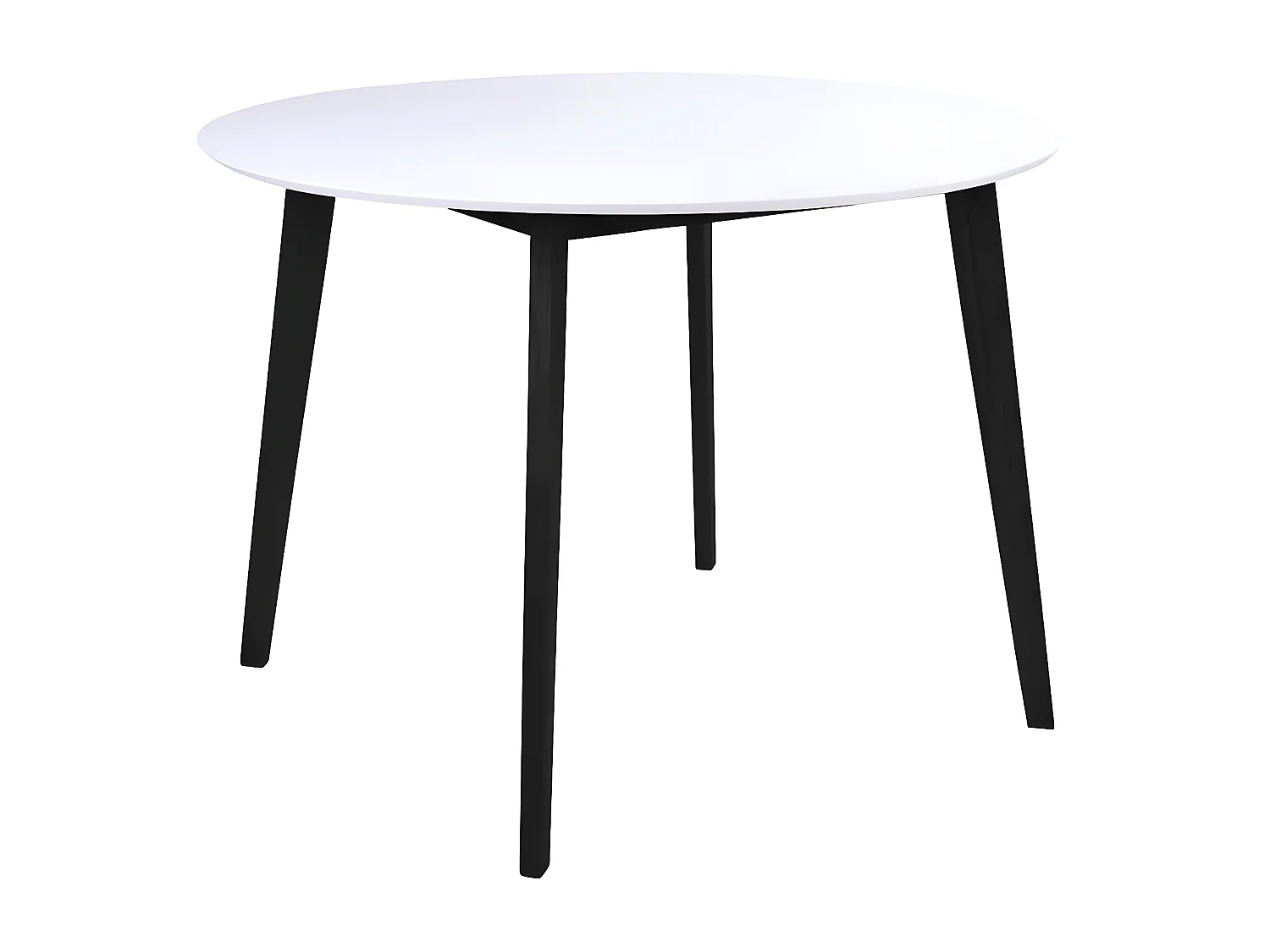 GRAM - Table Repas Ronde 105cm Noire et Blanche