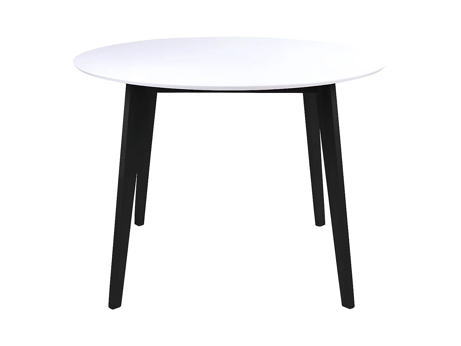 GRAM - Table Repas Ronde 105cm Noire et Blanche
