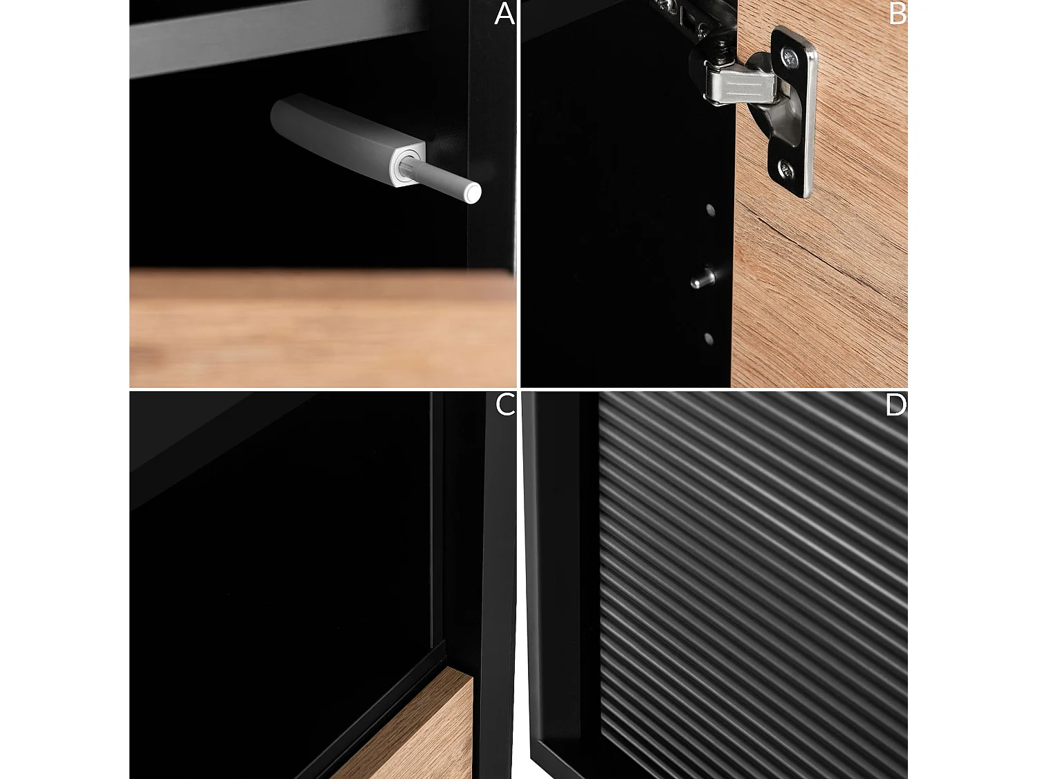 Bücherregal mit Einsatz - schwarz - LOFTY