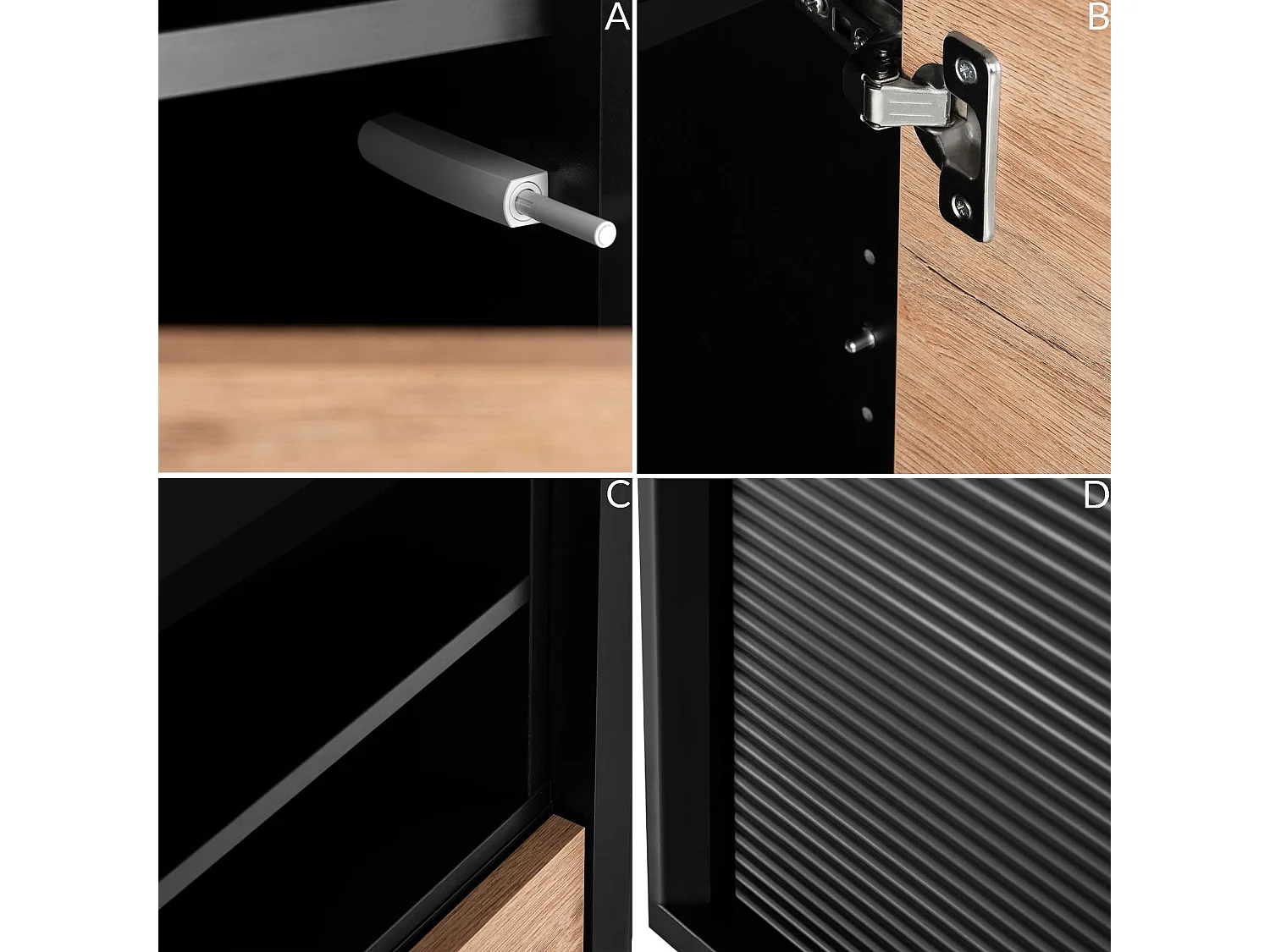 Bücherregal mit Einsatz - schwarz - LOFTY