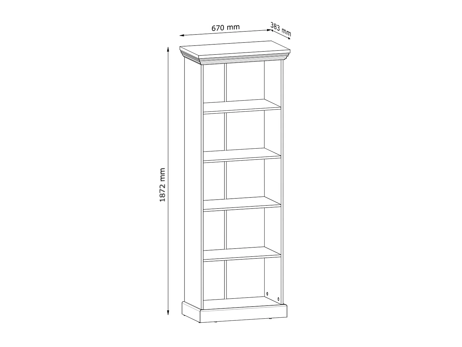 Bücherregal im englischen Stil - Cremefarben - ARVEN