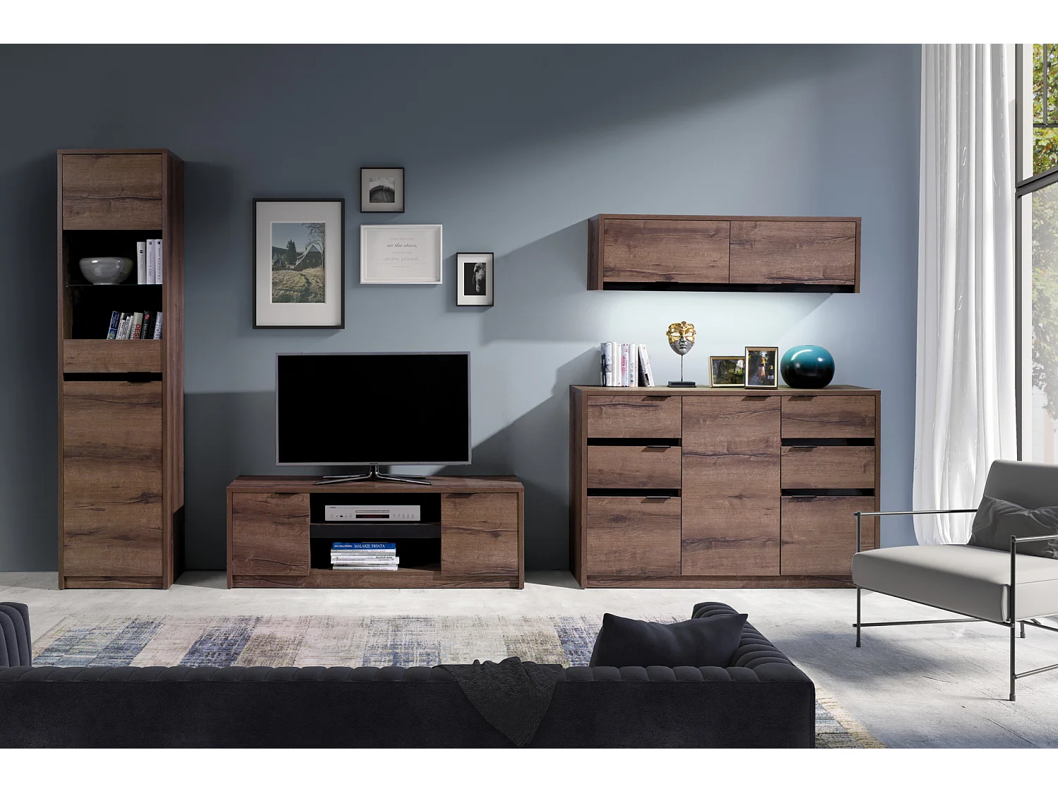 Hängeschrank mit Türen - braun - MERO