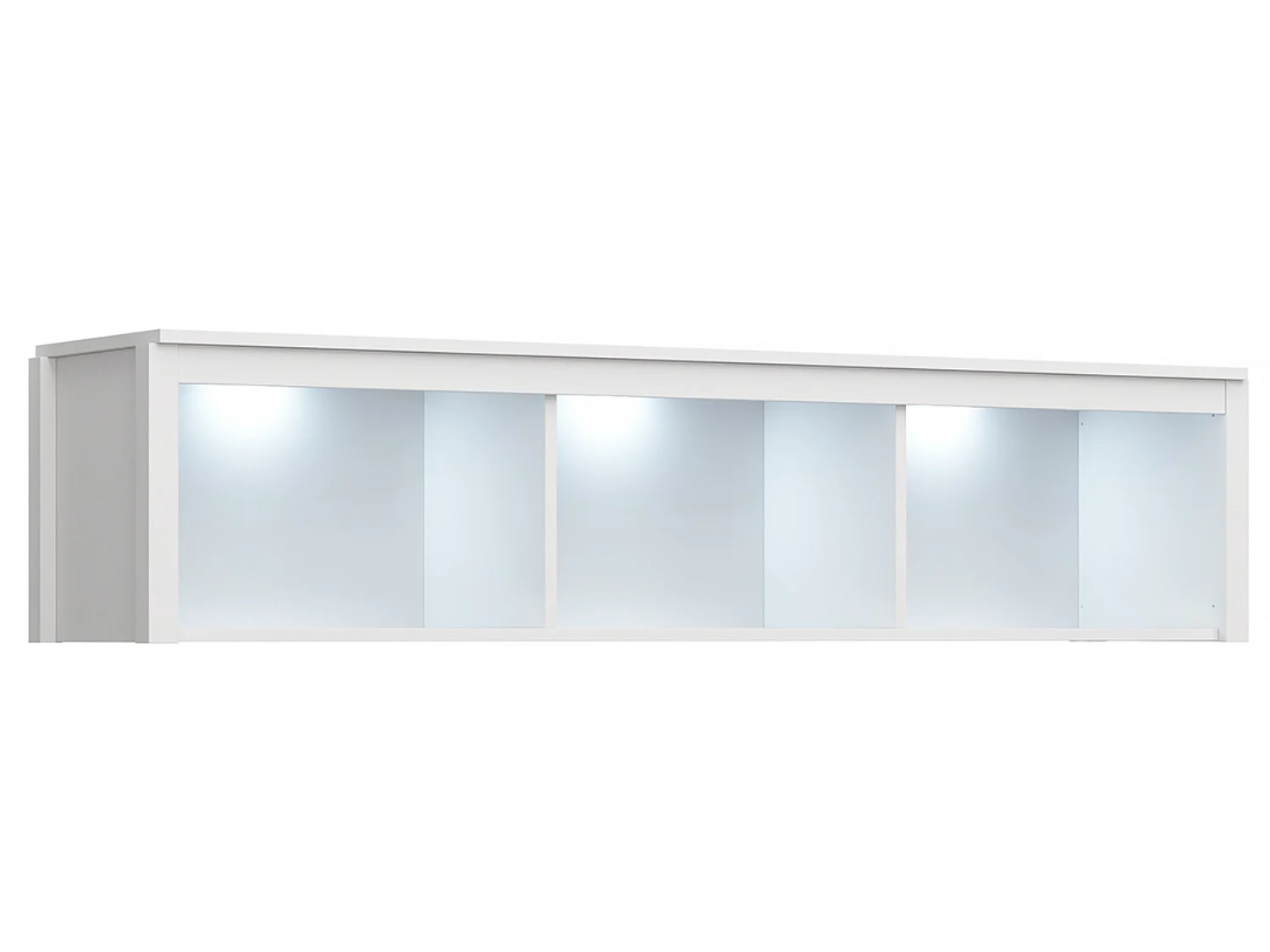 Hängendes Bücherregal mit  ABS-Kanten - Ohne LEDs - weiß - FARGE