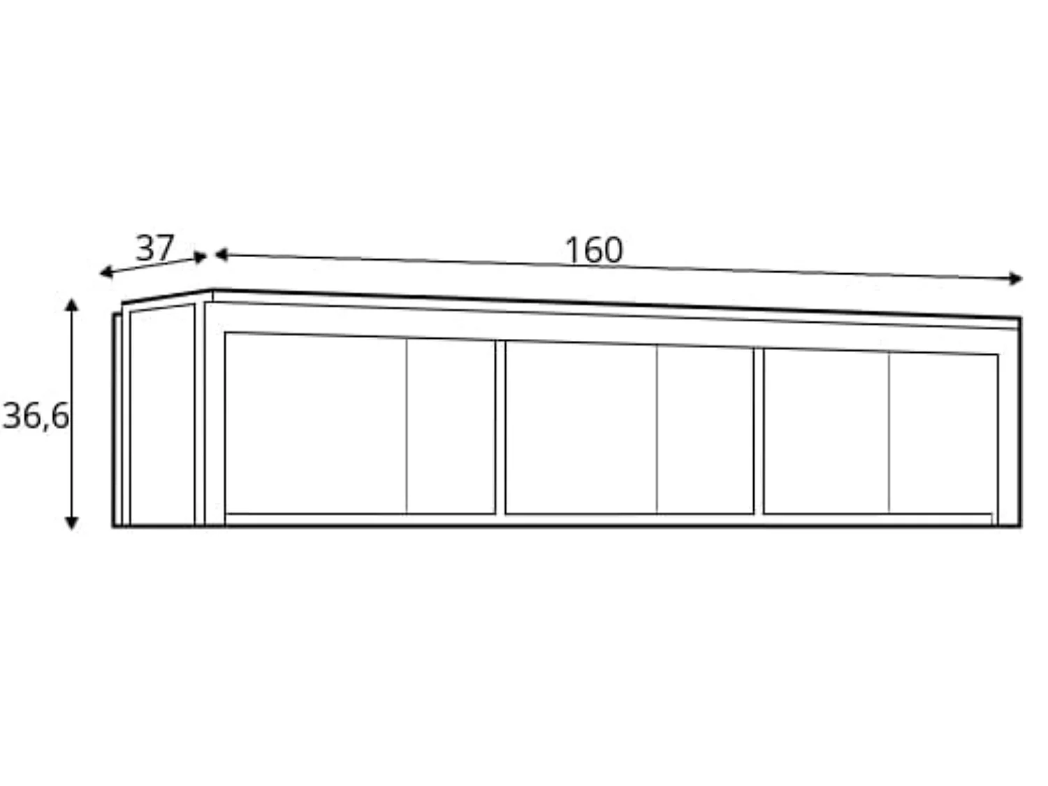 Hängendes Bücherregal mit  ABS-Kanten - Ohne LEDs - weiß - FARGE