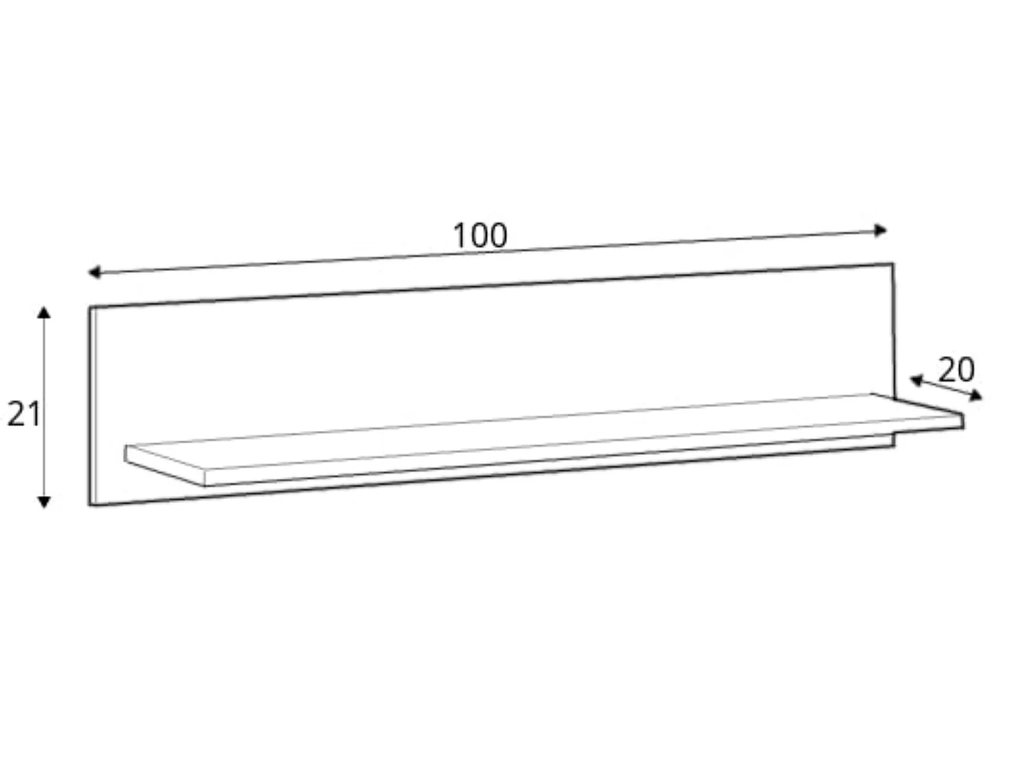 Hängendes Regal zeitloses Design - weiß - DAMINO