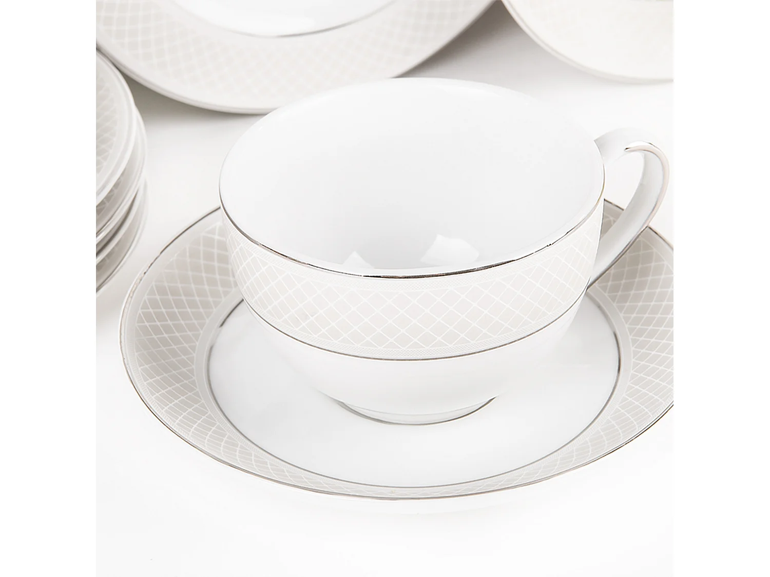 Teeservice für 6 Personen (15-teilig) - Porzellan - Platin - SCANIA