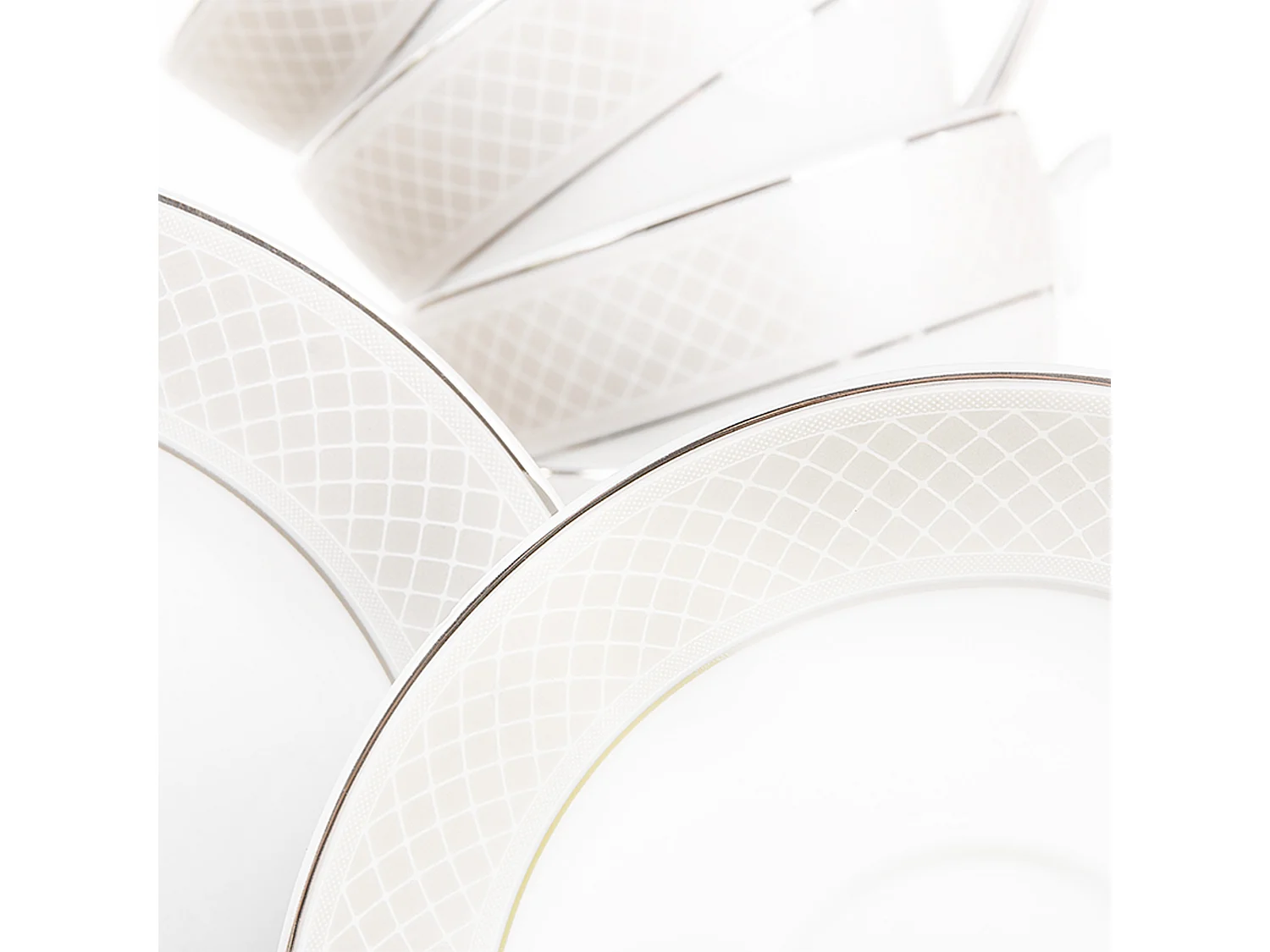 Teeservice für 6 Personen (15-teilig) - Porzellan - Platin - SCANIA