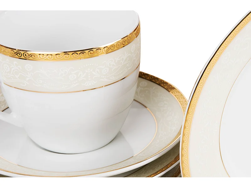 Teeservice für 6 Personen (12 Artikel) - Porzellan - Gold - AGAWA GOLD